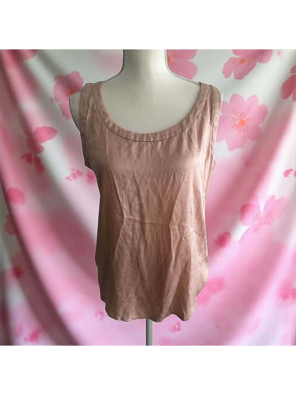ANTONIO MELANI Pink Scoopneck Tank Top Size Medium